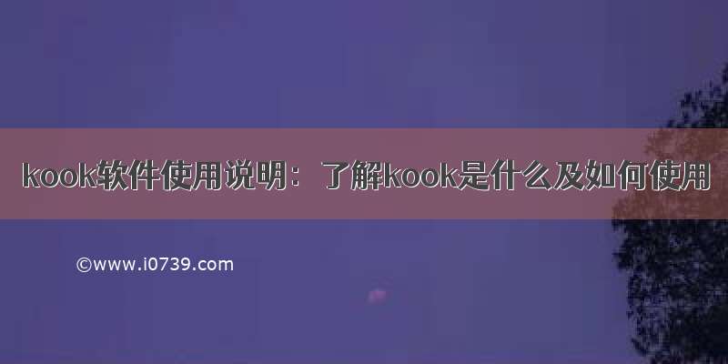 kook软件使用说明：了解kook是什么及如何使用