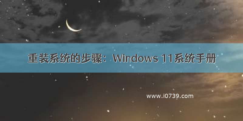 重装系统的步骤：Windows 11系统手册