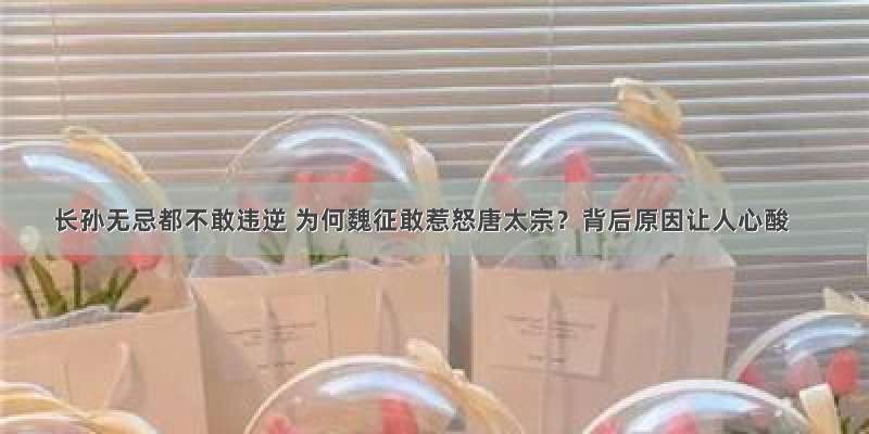 长孙无忌都不敢违逆 为何魏征敢惹怒唐太宗？背后原因让人心酸