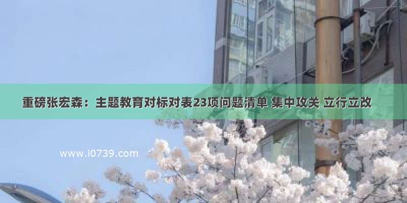 重磅张宏森：主题教育对标对表23项问题清单 集中攻关 立行立改