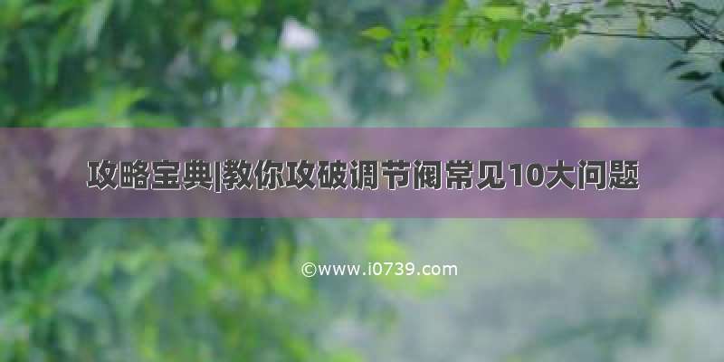 攻略宝典|教你攻破调节阀常见10大问题