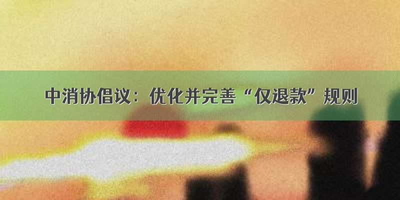 中消协倡议：优化并完善“仅退款”规则