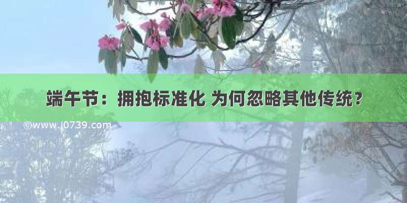 端午节：拥抱标准化 为何忽略其他传统？