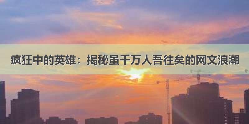 疯狂中的英雄：揭秘虽千万人吾往矣的网文浪潮