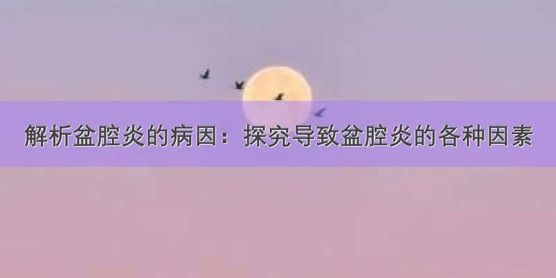 解析盆腔炎的病因：探究导致盆腔炎的各种因素