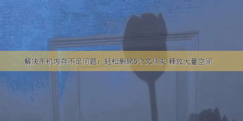 解决手机内存不足问题：轻松删除5个文件夹 释放大量空间