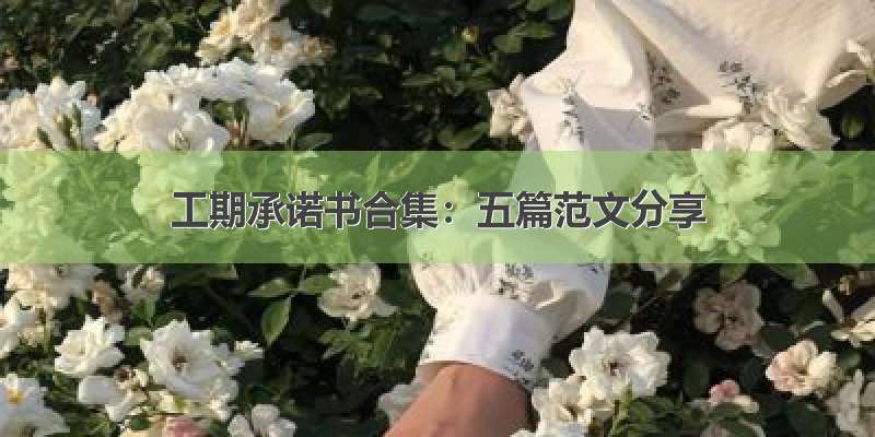 工期承诺书合集：五篇范文分享